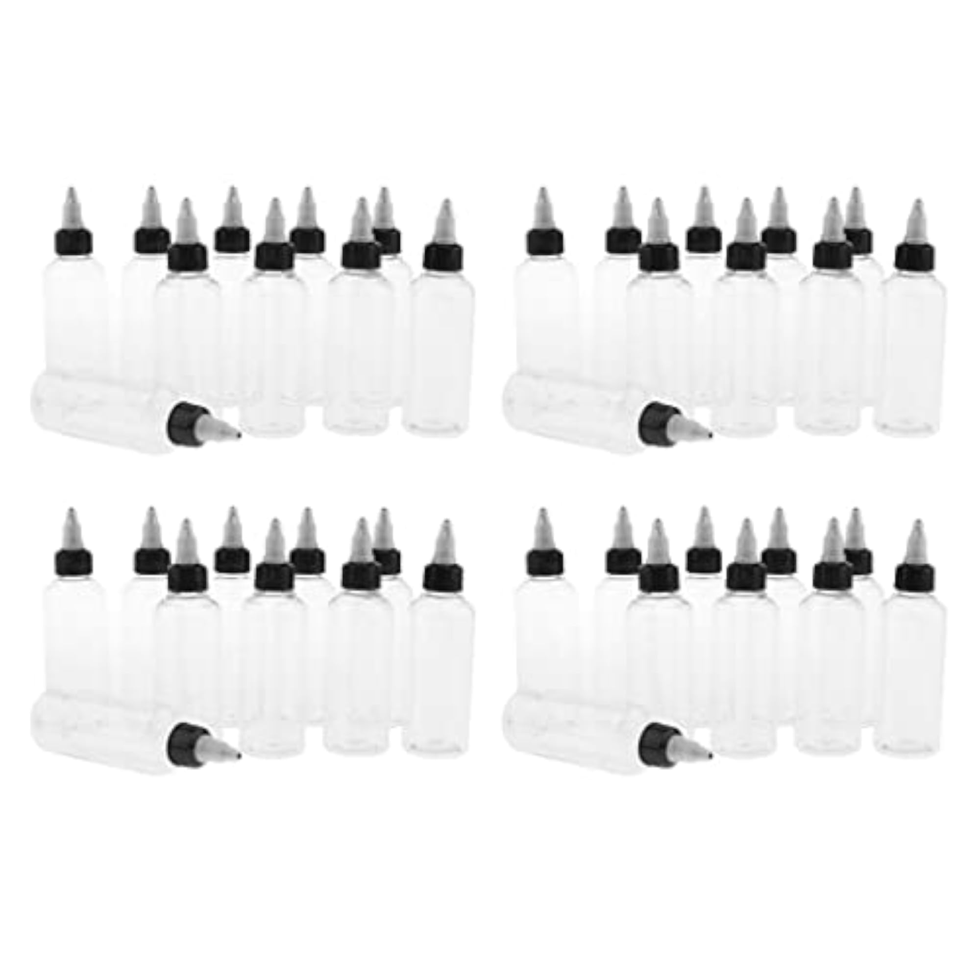 40 pcs 100ml Empty Poly Squeeze Bottle with Twist Top Cap